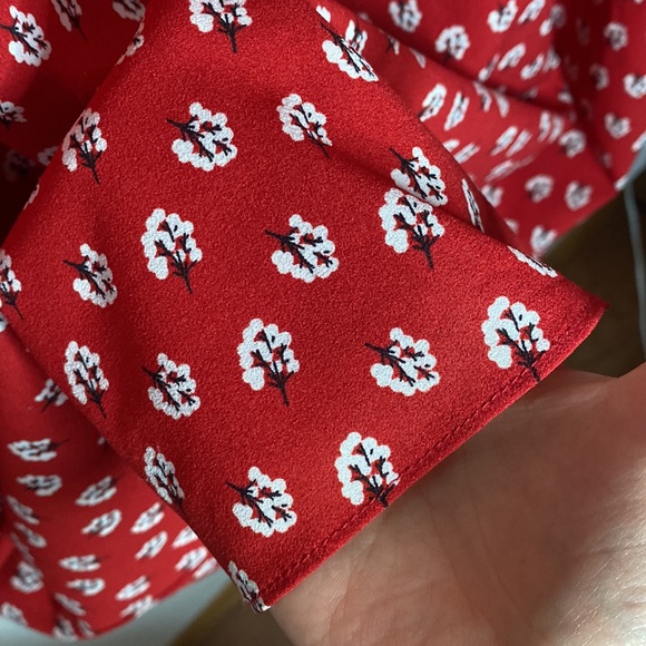 Esley red floral print fit and flare dress size L - Picture 7 of 9